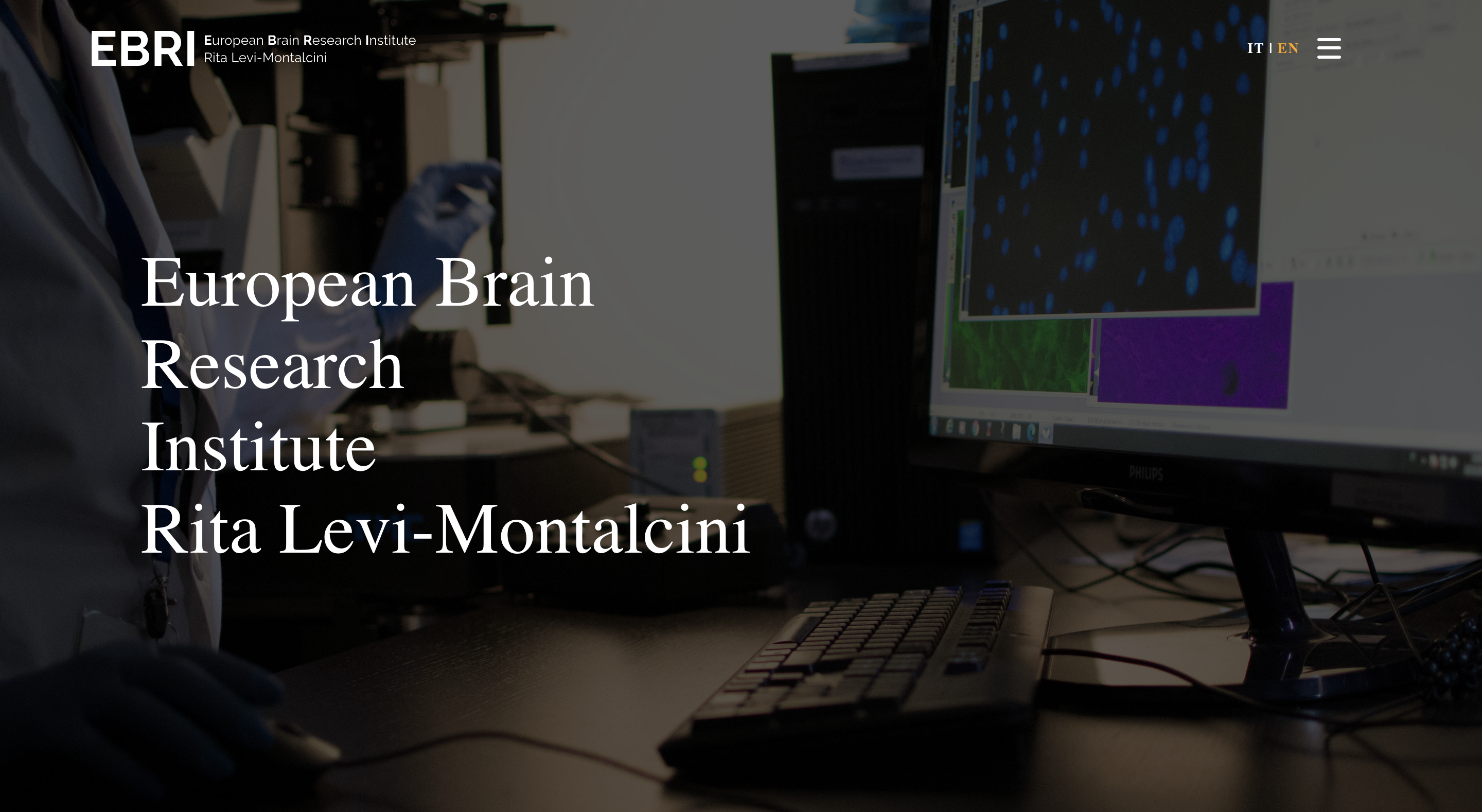 European Brain Research Institute (EBRI) Rita Levi-Montalcini Website Screenshot